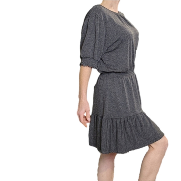 Jersey Dress Mini dress Scoop neck short sleeves Black Size XLp LOFT NWT - Picture 6 of 15